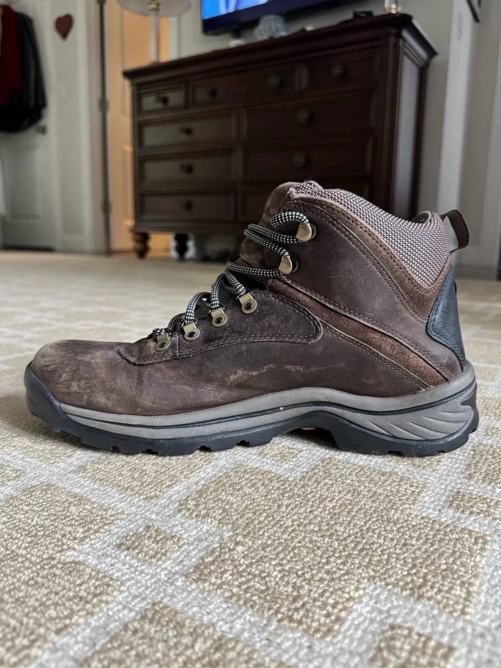 Timberland White Ledge Waterproof Hiking Boots Outdoor Utility Brown Leather 10